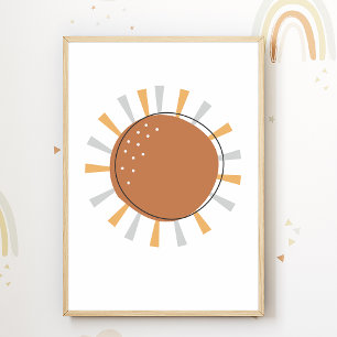 Boho Sun Nursery Poster Kids Room Decor