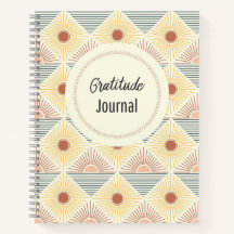 Boho Sun Pattern Gratitude Journal
