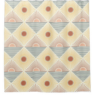 Boho Sun Pattern  Shower Curtain