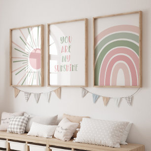 Boho Sun Quote Rainbow Kids Room