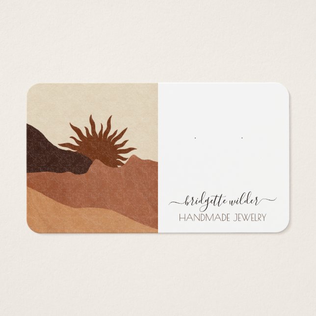 Boho Sun Terracotta Jewellery Earring Display Card (Front)