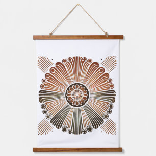"Boho Sun Wall Tapestry – Golden Sunburst with Ear