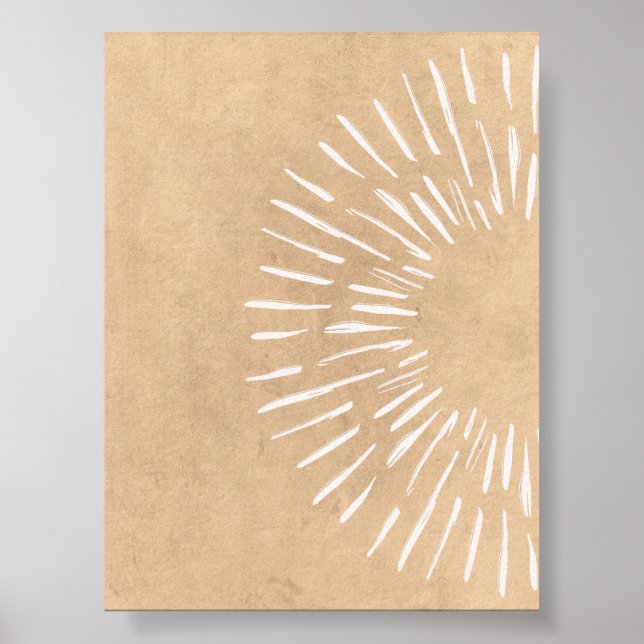 Boho Sunburst Wall Art Minimalist Sunshine Print (Front)