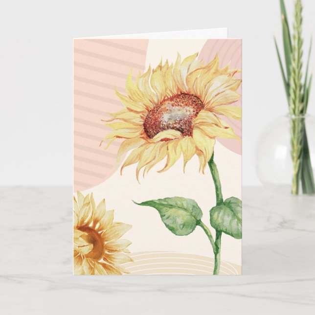 Boho sunflower Birthmother's Day Card (Front)