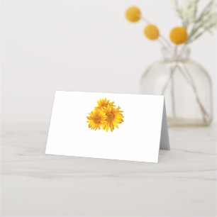 Boho Sunflower Country Yellow Floral Wedding Party Place Card