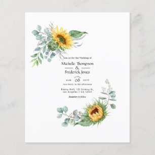 Boho Sunflower Eucalyptus Wedding Invitation Flyer