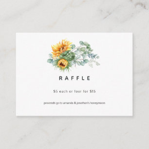 Boho Sunflower Eucalyptus Wedding Raffle Enclosure Card