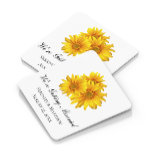 Boho Sunflower Floral Wedding Engagement Party Square Paper Coaster<br><div class="desc">Add an elegant touch to your wedding engagement party with these beautiful yellow floral drink coasters. The coasters feature sunny yellow sunflowers and highlight your wedding announcement information printed in elegant and easy-to-read fonts. These sunny botanical yellow flower coasters are perfect for spring and summer events, including garden, country weddings,...</div>