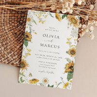 Boho Sunflower Golden Rays Floral Elegant Wedding