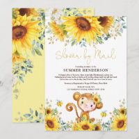 Boho Sunflower Monkey Baby Shower By Mail