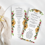 Boho Sunflower Rustic Wedding Bridal Party Flat Programme<br><div class="desc">This boho sunflower rustic wedding bridal party flat program is perfect for your modern bohemian wedding. This design features black simple calligraphy with rustic sunflowers, greenery, and wildflowers on a neutral bright white background to match your classic traditional wedding or elegant boho wedding in the summer or fall. Please feel...</div>