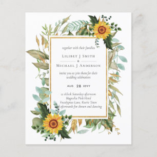 Boho Sunflower Sage Greenery Wedding Flyer