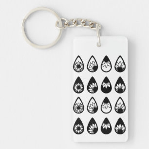 Boho Sunflower Silhouette - Hand-Drawn Cricut Key Ring