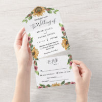 Boho Sunflower Song Request RSVP Wedding