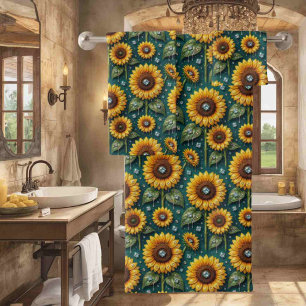 Boho Sunflowers and Diamonds Towel Set