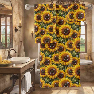 Boho Sunflowers and Diamonds Towel Set