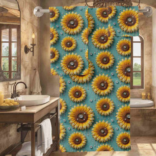 Boho Sunflowers and Diamonds Towel Set