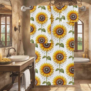 Boho Sunflowers and Diamonds Towel Set