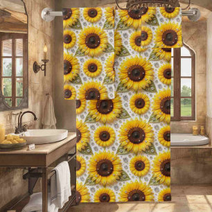 Boho Sunflowers and Diamonds Towel Set