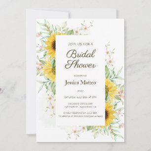 Boho Sunflowers Bridal Shower Invitation