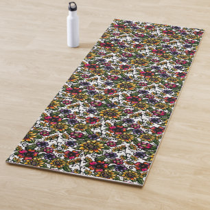 Boho Sunflowers Floral Bouquet Yoga Mat
