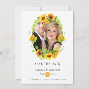 Boho Sunflowers Photo Wedding Save The Date