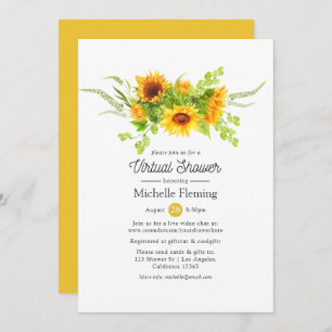 Boho Sunflowers Virtual Bridal or Baby Shower Invitation