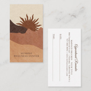 Boho Sunrise Wellness Center Spa Appointment And Business Card