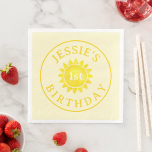 Boho Sunshine 1st Birthday Dinner Napkins – Yellow