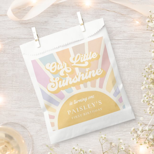 Boho Sunshine 1st Trip Around The Sun Birthday Favour Bags (Clipped)