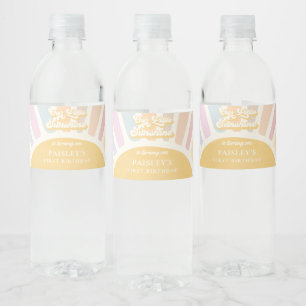 Boho Sunshine 1st Trip Around The Sun Birthday Water Bottle Label