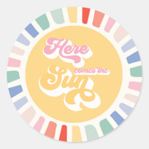 Boho Sunshine 1st Trip Around The Sun Favour  Classic Round Sticker