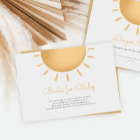Boho Sunshine Baby Shower Books Enclosure Card