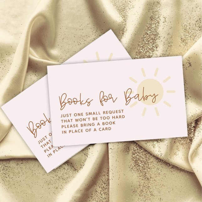 Boho Sunshine Baby Shower Books for Baby Enclosure Card (Creator Uploaded)