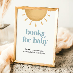 Boho Sunshine Baby Shower Books Sign
