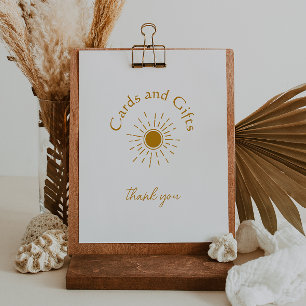 Boho Sunshine Baby Shower Cards and Gifts Sign