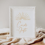 Boho Sunshine Baby Shower Cards and Gifts Sign<br><div class="desc">Show friends and family where to leave their cards and gifts at you or a loved one's baby shower with this sunshine themed sign.</div>