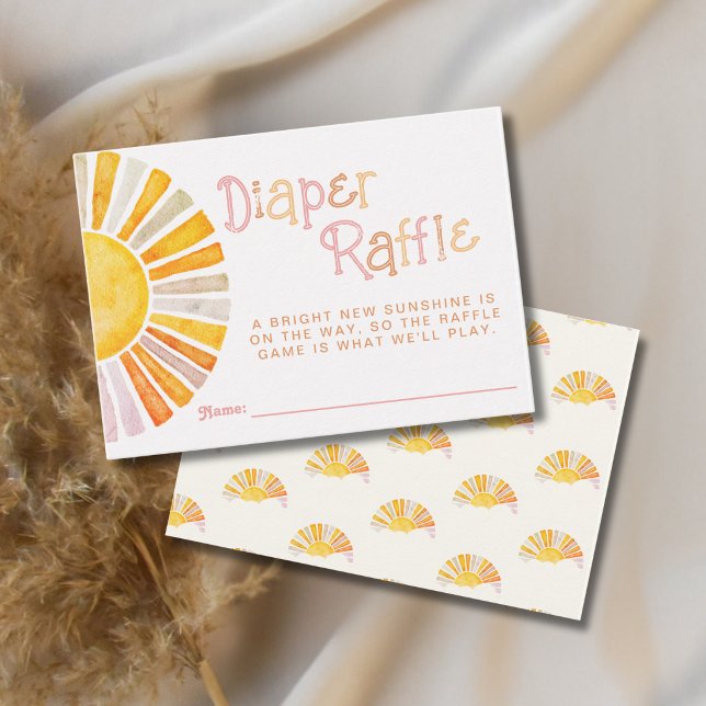 Boho Sunshine Baby Shower Diaper Raffle Enclosure Card (Creator Uploaded)