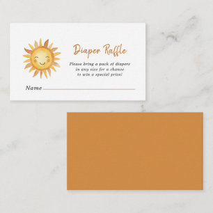 Boho Sunshine Baby shower Diaper Raffle Enclosure Card