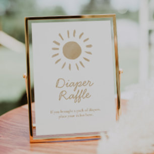 Boho Sunshine Baby Shower Diaper Raffle Sign
