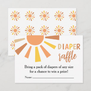 Boho Sunshine Baby Shower Diaper raffle  Thank You Card