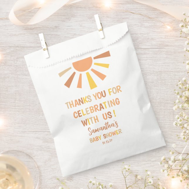 Boho Sunshine Baby Shower Favour Bags (Clipped)