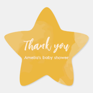 Boho sunshine Baby shower favour thankyou Star Sticker