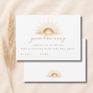 Boho Sunshine Baby Shower Game Guess How Many Card