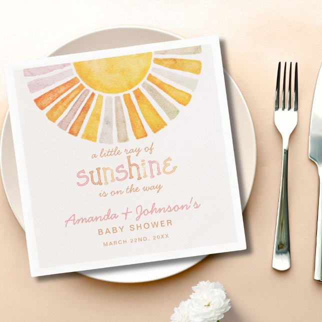 Boho Sunshine Baby Shower Napkin (Creator Uploaded)