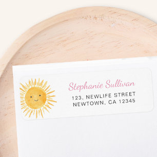 Boho Sunshine Baby Shower Return Address