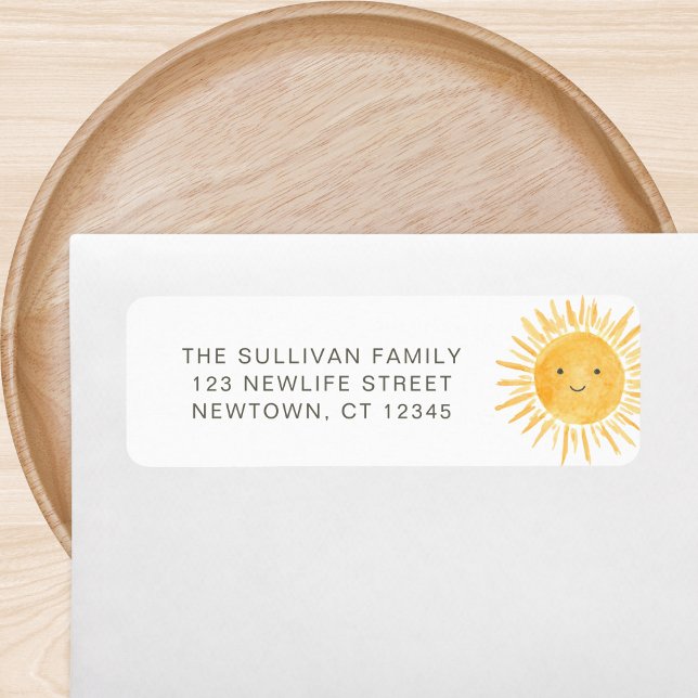 Boho Sunshine Baby Shower Return Address (Creator Uploaded)