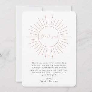 Boho Sunshine Baby Shower Thank You Card