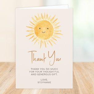 Boho Sunshine Baby Shower Thank You Card