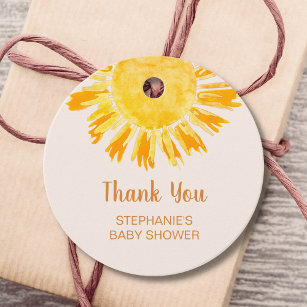 Boho Sunshine Baby Shower Thank You Favour Tags